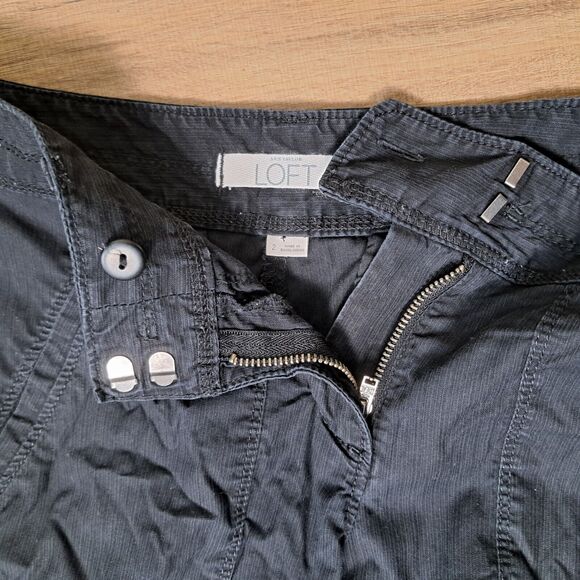 Ann Taylor Loft Women's Capri Cropped Pants Black 100% Cotton Size 2 - Picture 9 of 12
